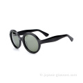 Nouvelle tendance unisexe vintage Round Full Rim Acétate Frames Sunglasses